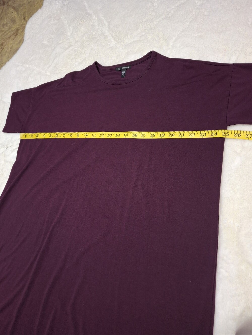 Eileen Fisher T-Shirt Dress Jersey Knit Plum Purple Short Sleeve Size Small - Picture 9 of 13